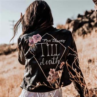 Heirloom #Till Death Botanical Leather Jacket for Bride #0 thumbnail