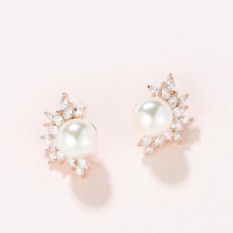Heirloom #Winter Pearl CZ Earrings E012 #0 thumbnail