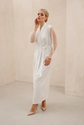 Heirloom #Pearl Sleeve Bridal Robe (full Length) #3 thumbnail