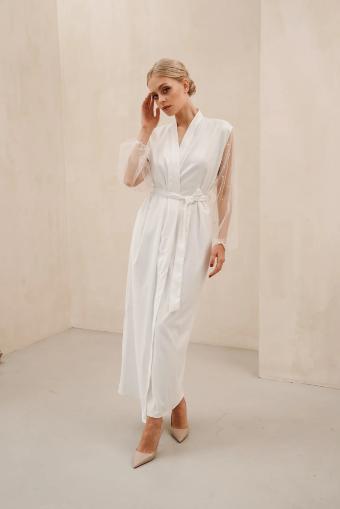 Heirloom #Pearl Sleeve Bridal Robe (full Length) #4 thumbnail