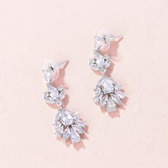 Heirloom #Lucy CZ Drop Earrings E023 - #0 Silver thumbnail
