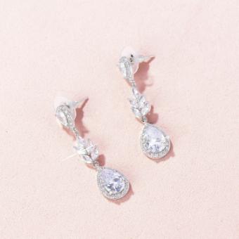 Heirloom #Scarlett CZ Drop Earrings E015 - #0 Silver thumbnail