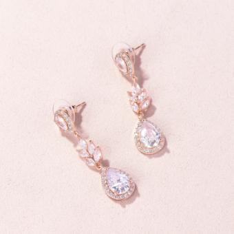 Heirloom #Scarlett CZ Drop Earrings E015 - #1 Silver thumbnail