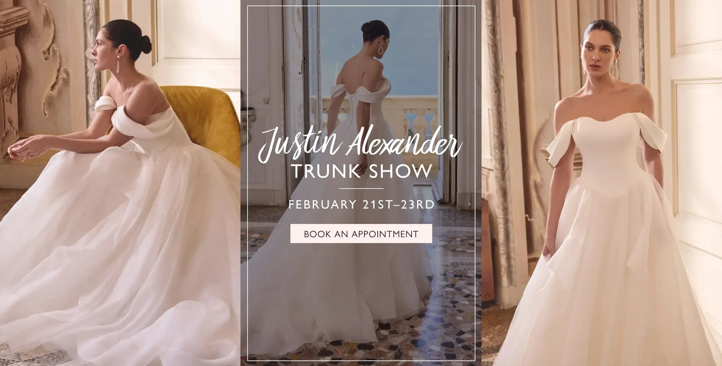 Justin Alexander Trunk Show Desktop Banner