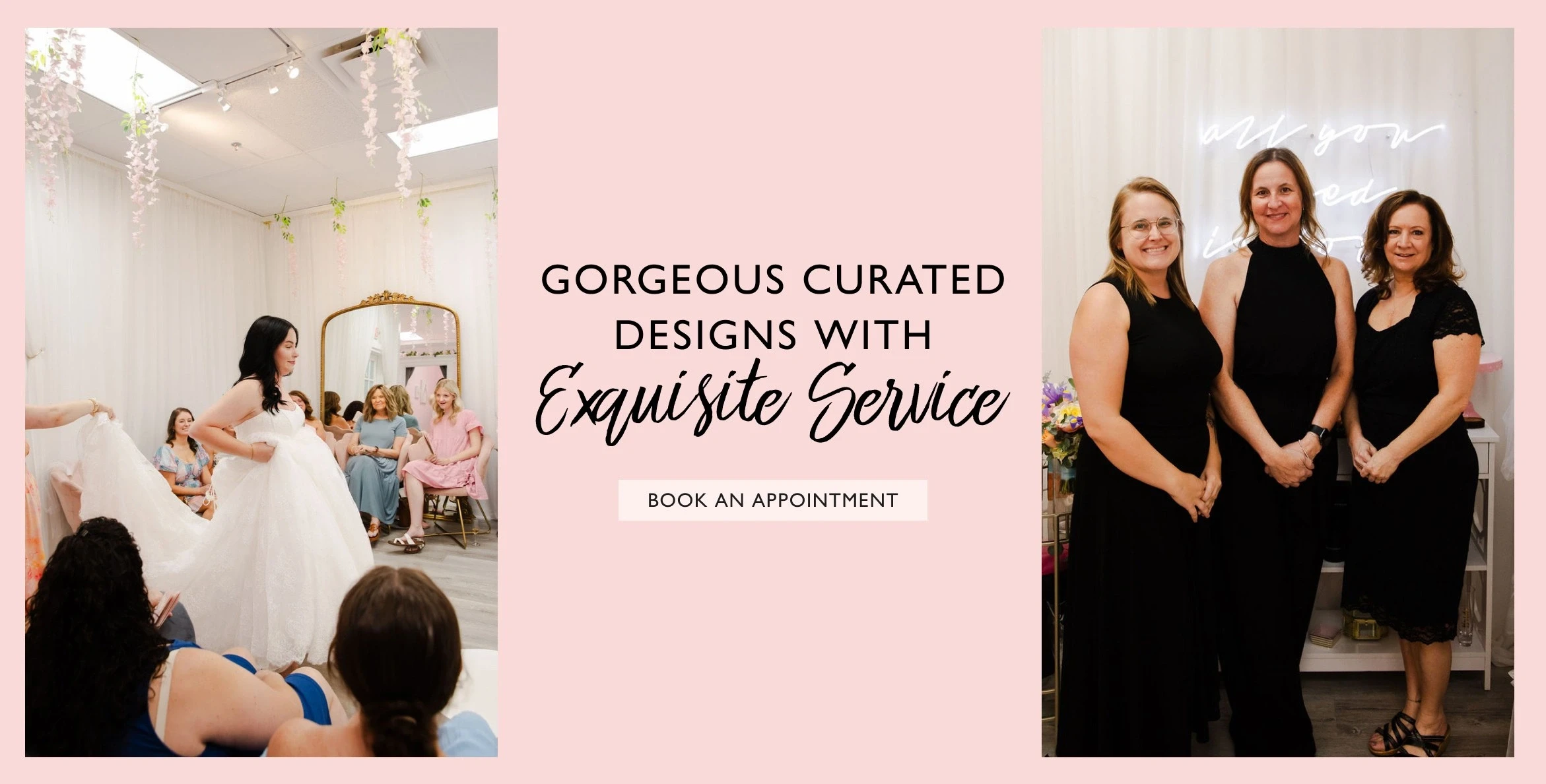 Employees and store images, Exquisite Service desktop banner
